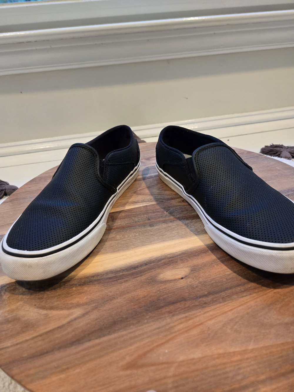 Women's Black Asher Slip-On Perforated Sneakers By Vans - Picture 4 of 6